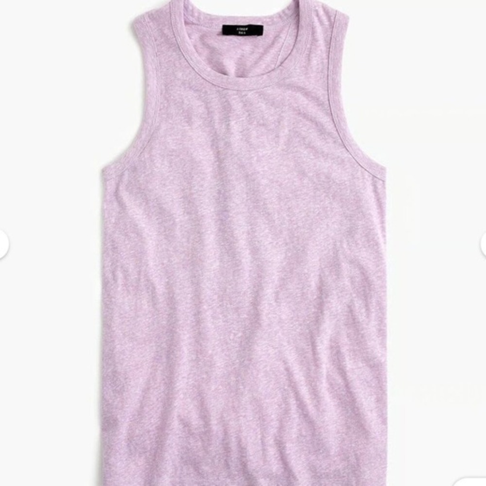 J. Crew Heather Purple Split Back Tank Top Size XS Crew Neck Sporty Casual